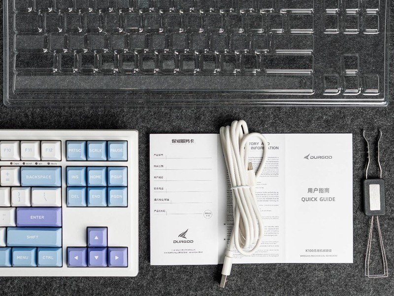 炫彩氛围，多模长续航，杜伽K100 POM奶昔轴机械键盘