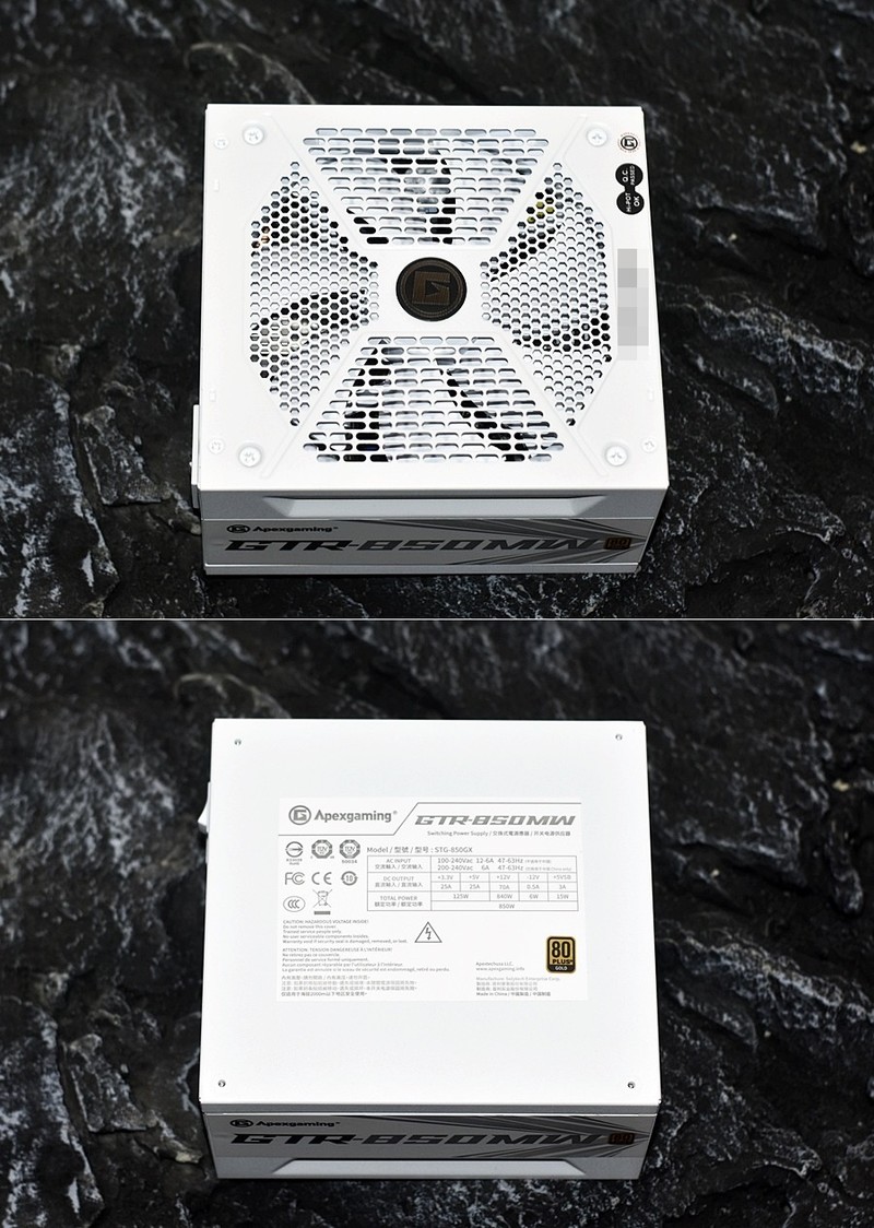 洁白无瑕 美商艾湃电竞ATX3.0原生16pin GTR 850MW金牌全模组电源 白色控首选