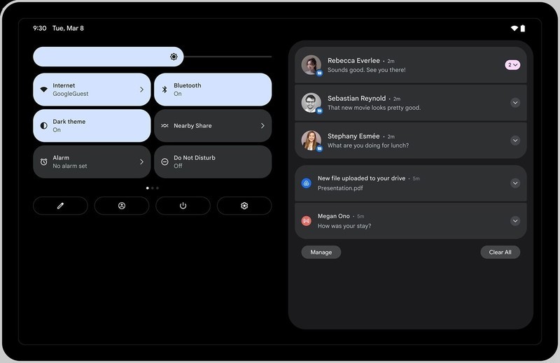 无缘安卓 13 新特性，星空体育平台平板升级后通知栏仍为单列布局
