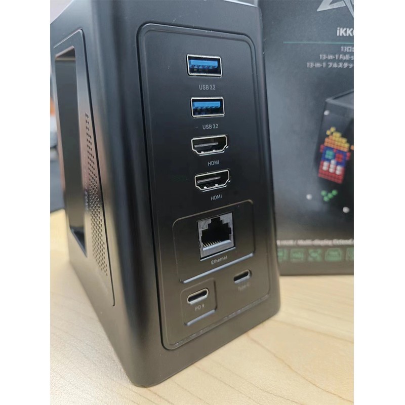 一款拥有桌搭风的拓展坞，拾音频谱+音频解码+13口扩展坞