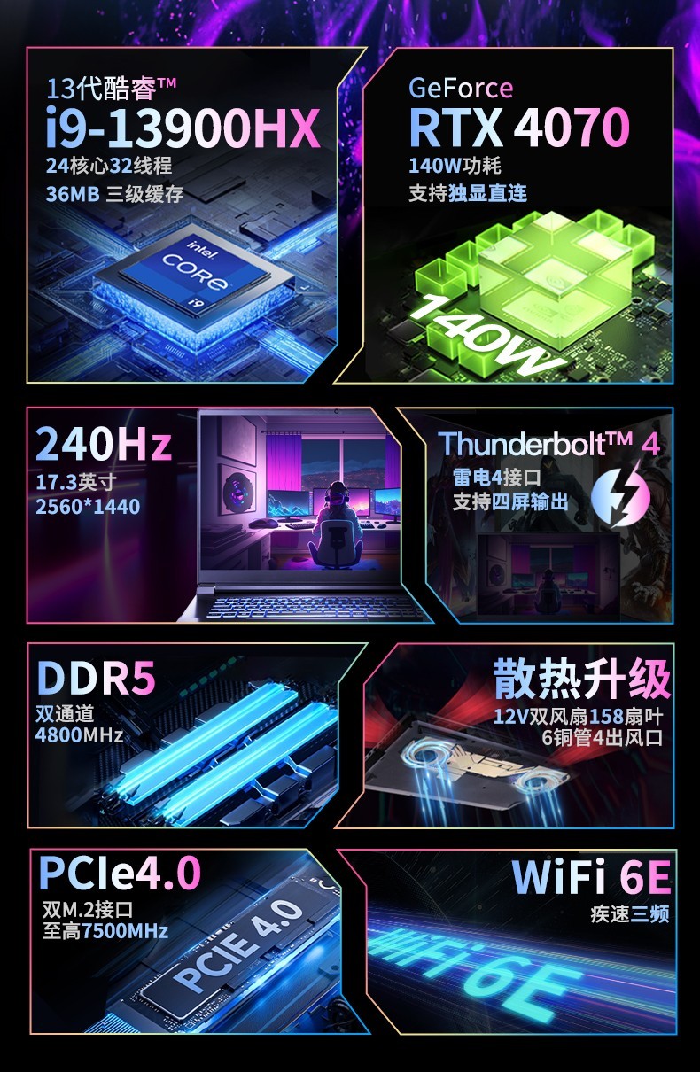 吾空山灵K7 PLUS游戏本全新上市：13代i9HX处理器+满血RTX4070/4060