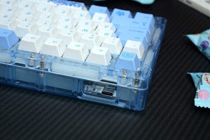 双灯区、软硬双结构，Miel M75 Blue Flurry亚克力三模机械键盘