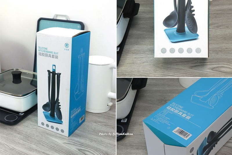 硅胶四件铲锅不粘，双面砧板生熟分离，这两套知吾煮厨具是真的香