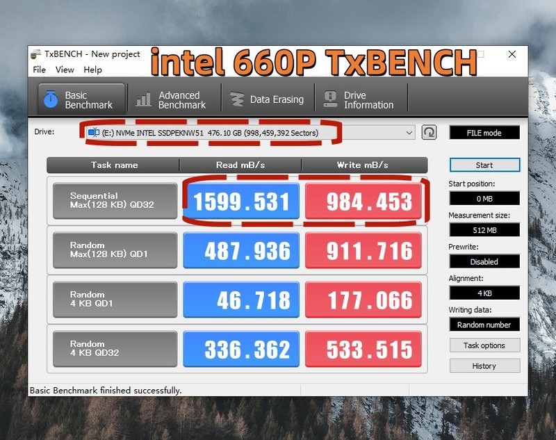 intel 660P SSD PCIE 3.0X4 512GB测评