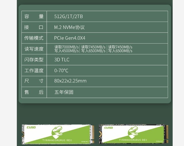 固态硬盘中的价格屠夫！酷兽霸王龙PCIE4.0如今每GB不到2毛五分钱