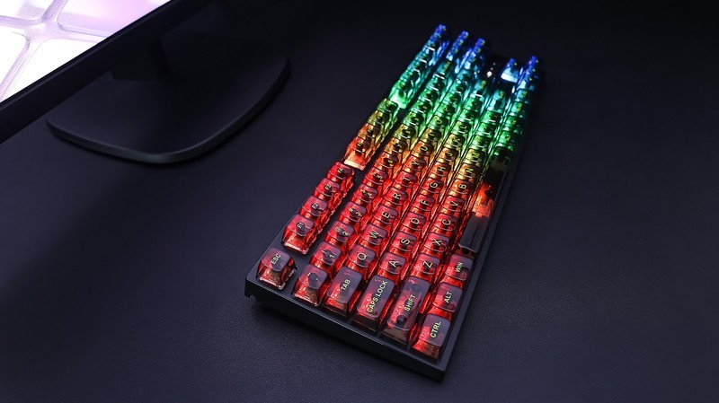 佳达隆小袋鼠轴配黑透键帽，迪摩F87三模机械键盘再进化