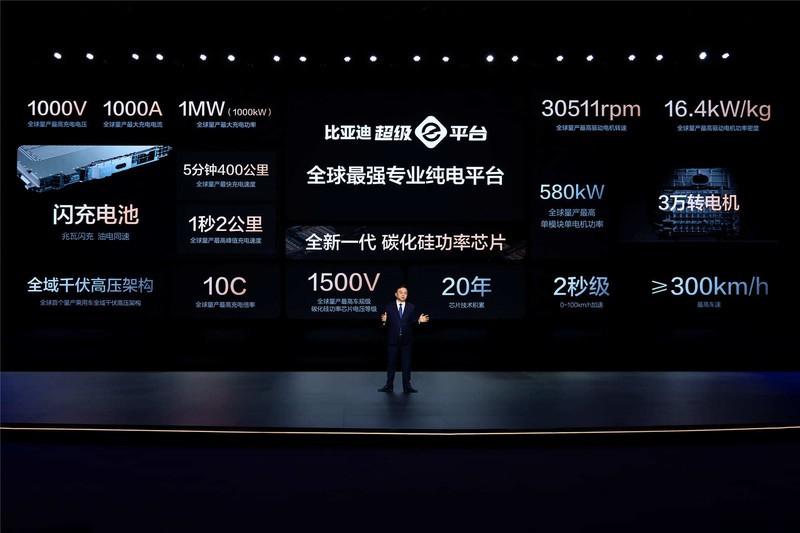 一骑绝尘，比亚迪超级e平台，兆瓦闪充开启油电同速