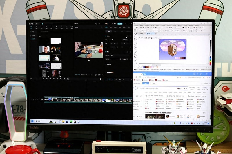 联想ThinkVision 27寸显示器，2K分辨率硬件防蓝光，内置2W音响