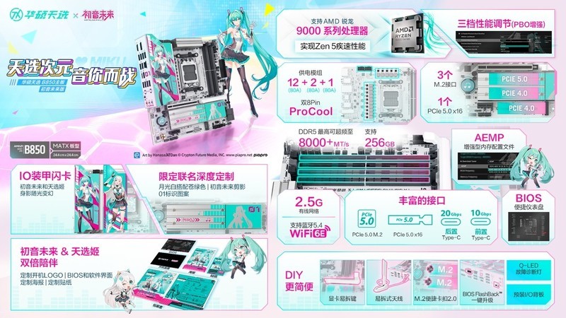天选次元，华硕天选B850主板初音未来版音你而战