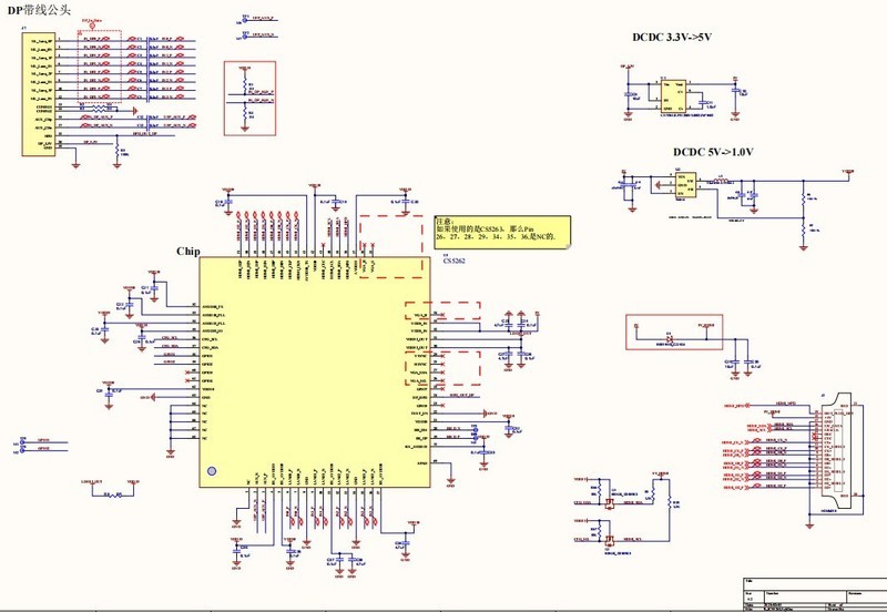 CS5263DP转HDMI应用 CS5263原理图  CS5263替代IT6561芯片