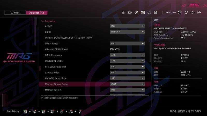 锐龙 9000X3D 好搭档！ 微星 MPG X870E EDGE TI WIFI 刀锋钛评测