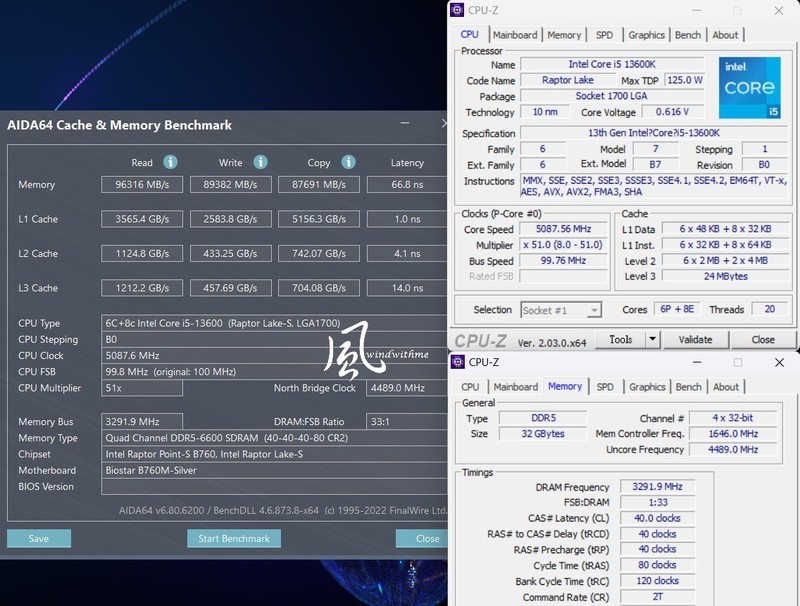 BIOSTAR B760M-SILVER搭载13600K风冷效能实测