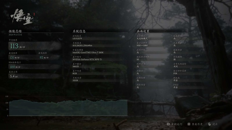 《黑神话:悟空》113FPS Ultra 7 265K 5款游戏性能评测