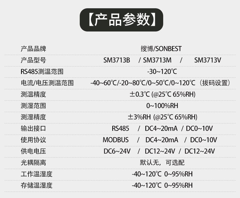 高温型温湿度传感器485通讯不锈钢管道变送器