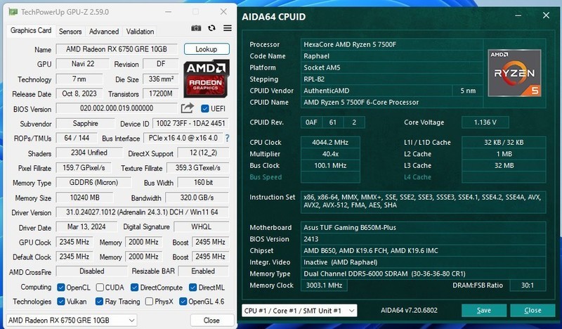 装台今年最标准的游戏主机？7500F+B650M TUF+6750GRE