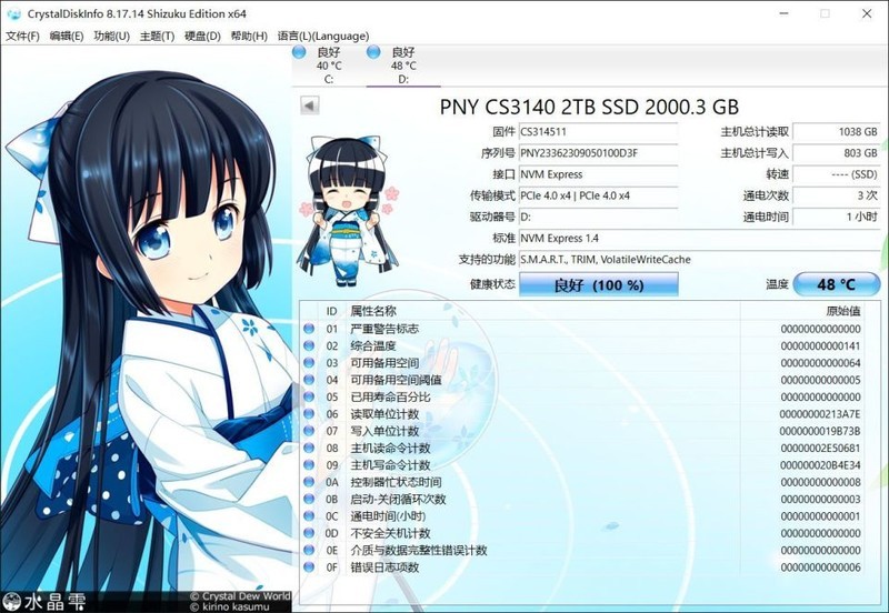 独立缓存+顶级性能，还支持个人送保，PNY CS3140固态上手评测！