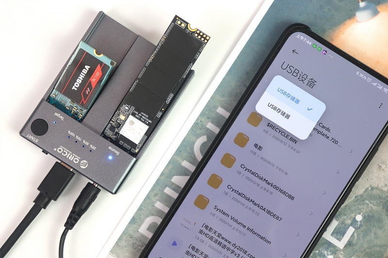 拆机M.2固态硬盘莫闲置，新旧2块一键对拷，双盘位SSD底座更实用