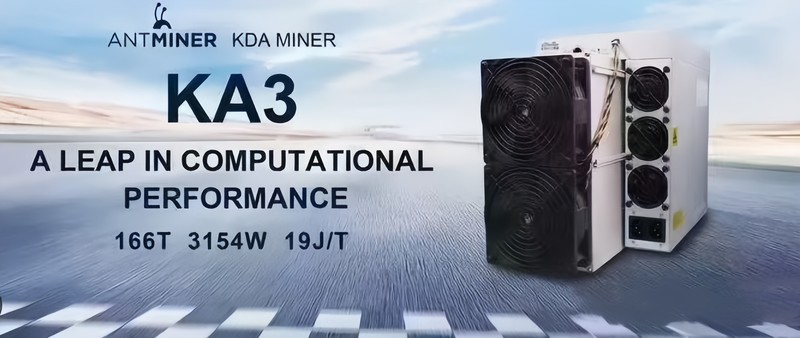 蚂蚁KA3，166T的强大算力，3154W的功耗表现。