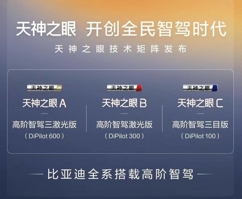 比亚迪发布天神之眼技术矩阵，引领全民智驾时代到来