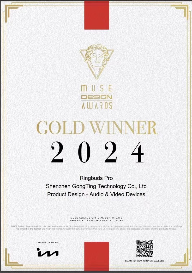  RingBuds Pro open earphone is amazing! MUSE Design Gold Award+Audio Patent Technology!