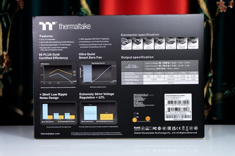 支持 RTX4070Ti ！Tt 钢影 Toughpower GF3 850W 电源