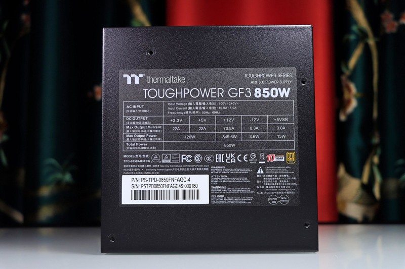 支持 RTX4070Ti ！Tt 钢影 Toughpower GF3 850W 电源