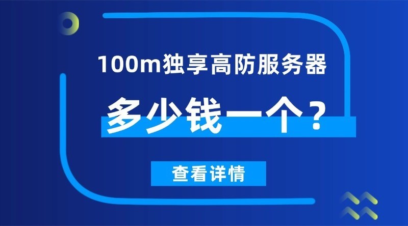 100m独享高防服务器多少钱一个？