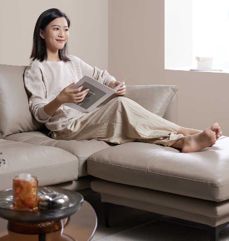 主打舒适精致！ 8H大C位抗菌真皮沙发来了：进口牛皮感动人心