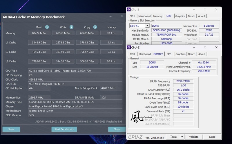 Intel Core i5-13500搭载BIOSTAR B760T-SILVER与Arc A380、INWIN 327实测
