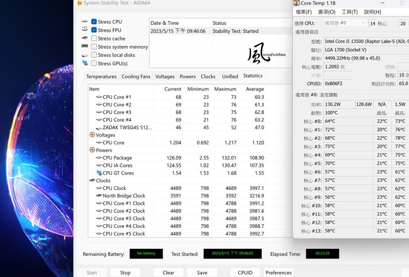 Intel Core i5-13500搭载BIOSTAR B760T-SILVER与Arc A380、INWIN 327实测