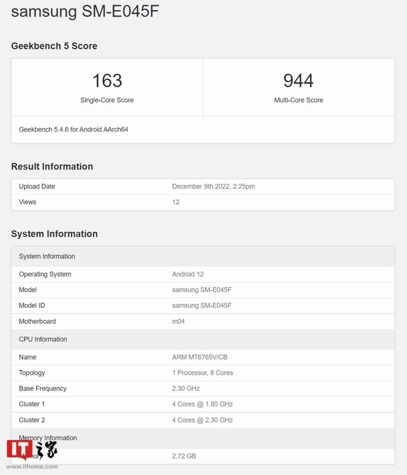 星空体育平台 Galaxy A54 5G 和 F04s 现身 Geekbench，后者采用 Helio P35+3GB RAM