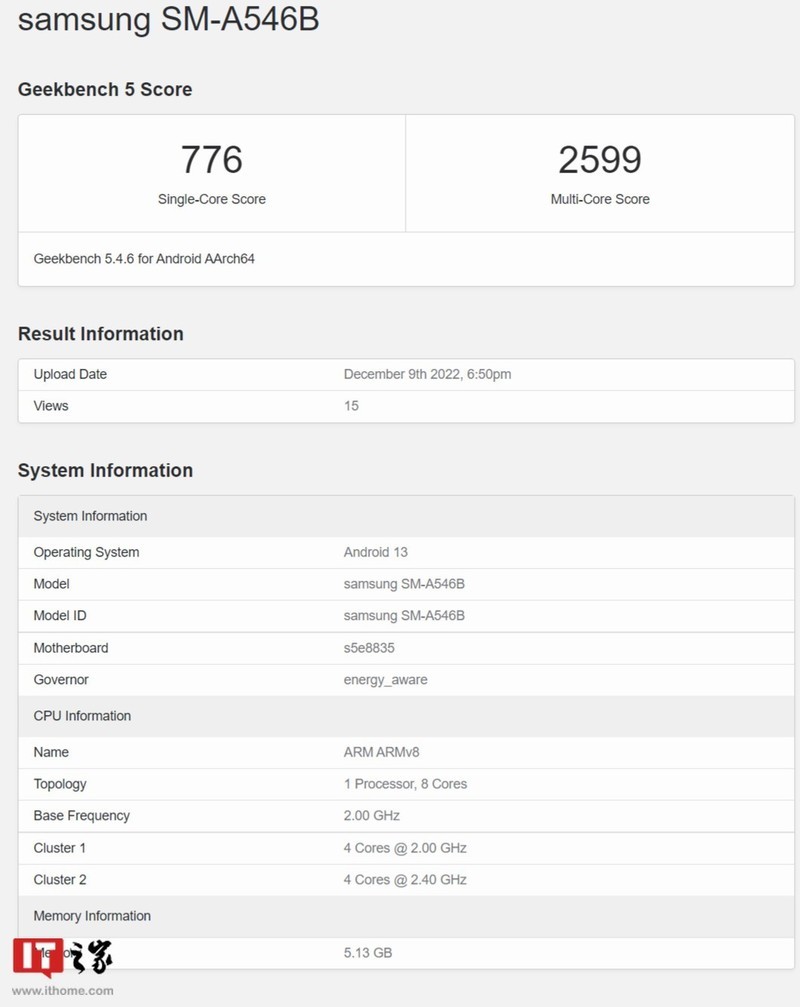 星空体育平台 Galaxy A54 5G 和 F04s 现身 Geekbench，后者采用 Helio P35+3GB RAM