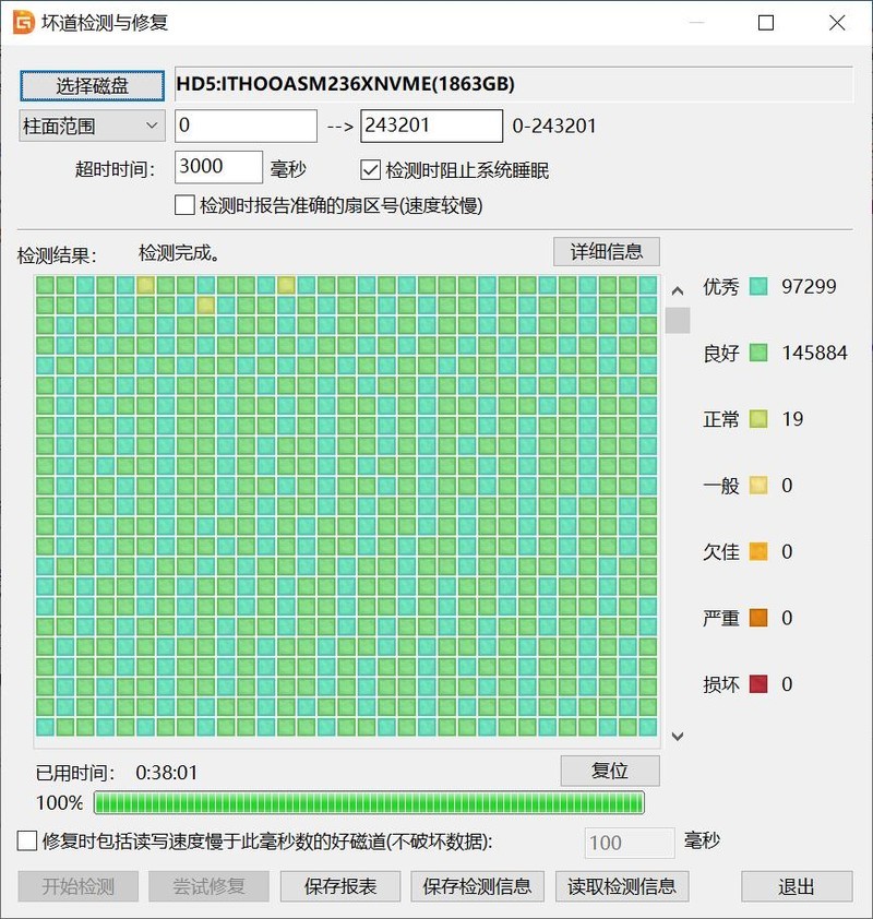 写入210T，QLC寿命终测，NV3健康度剩81%，慢扫全盘，居然OK？