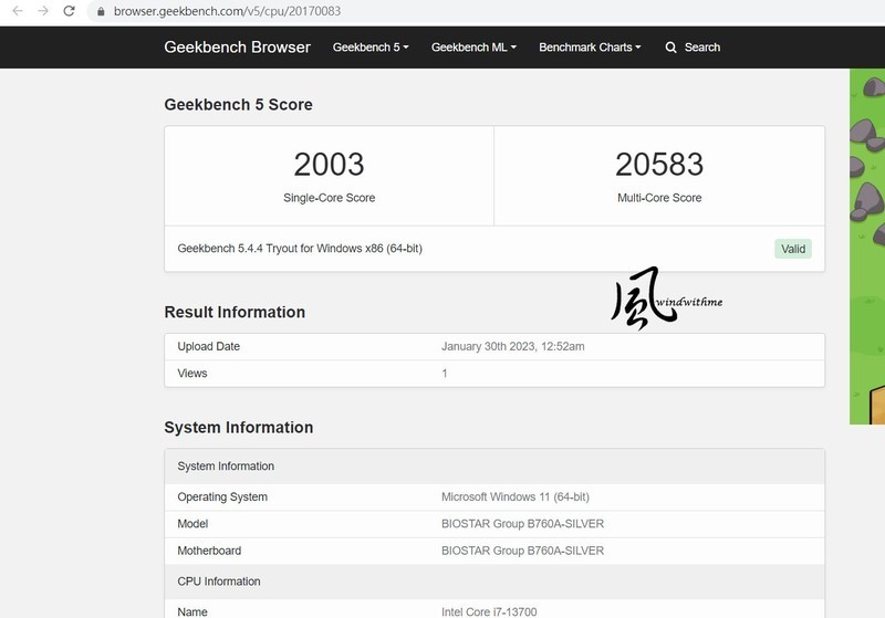 Intel Core i7-13700搭载BIOSTAR B760A-SILVER风冷实测