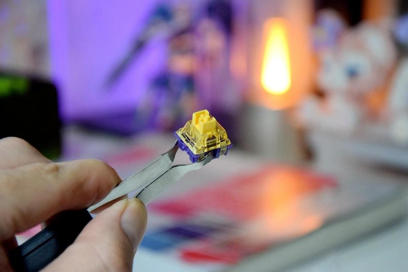 小清新桌搭配了达尔优A81，紫金轴的三百档游戏机械键盘，太值了