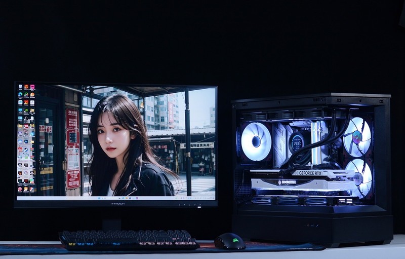 开机看灯效，关机看镜面：全新爱国者星璨岚黑镜机箱+13700KF+4070Ti装机