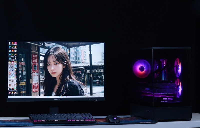 开机看灯效，关机看镜面：全新爱国者星璨岚黑镜机箱+13700KF+4070Ti装机