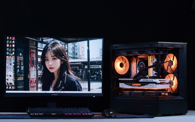 开机看灯效，关机看镜面：全新爱国者星璨岚黑镜机箱+13700KF+4070Ti装机