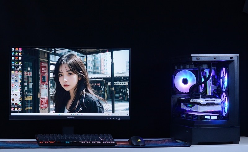 开机看灯效，关机看镜面：全新爱国者星璨岚黑镜机箱+13700KF+4070Ti装机
