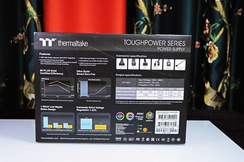 RGB 金牌电源，TT TOUGHPOWER GF1 ARGB 750W