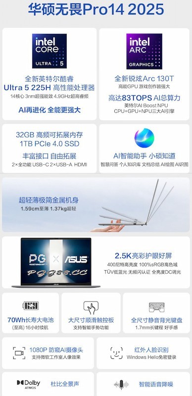 买轻薄本纠结？华硕无畏Pro 2025上市，PG网络深度解析新酷睿 vs. 新锐龙性能差距