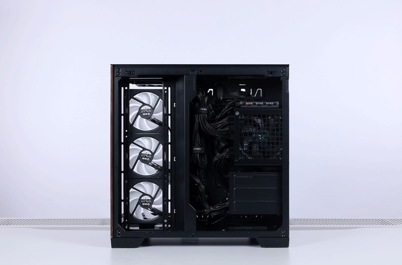 黑色风冷海景房装机方案：14600K+4070Ti S+九州风神数显冰立方风冷+安钛克C8海景房装