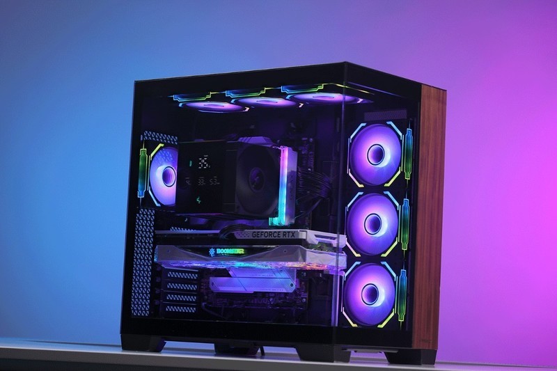 黑色风冷海景房装机方案：14600K+4070Ti S+九州风神数显冰立方风冷+安钛克C8海景房装