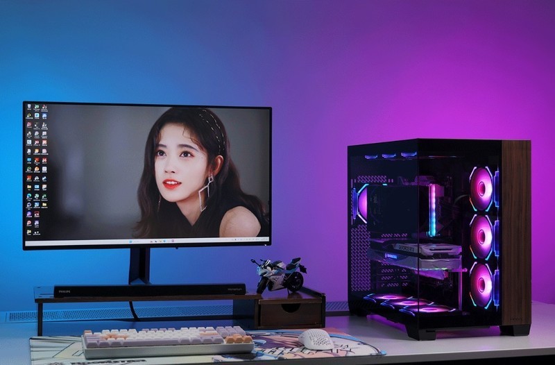 黑色风冷海景房装机方案：14600K+4070Ti S+九州风神数显冰立方风冷+安钛克C8海景房装