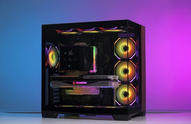 黑色风冷海景房装机方案：14600K+4070Ti S+九州风神数显冰立方风冷+安钛克C8海景房装