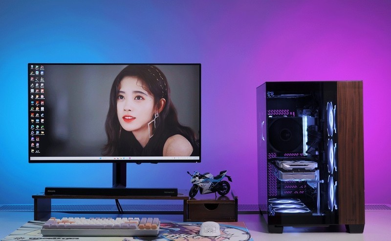 黑色风冷海景房装机方案：14600K+4070Ti S+九州风神数显冰立方风冷+安钛克C8海景房装