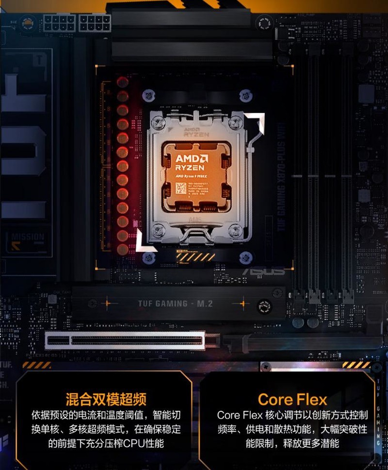 AMD R9 9950X3D 真强！搭配华硕 TUF X870-PLUS 与 索泰 RTX 5080
