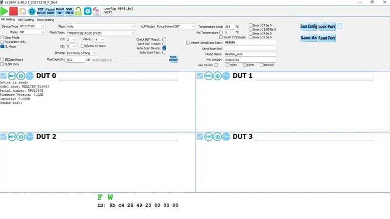 金泰克S320 256G固态硬盘修复，RTS5735DLQ量产工具下载，RTS5735DL+YX2T量产开卡经历