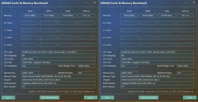 国货高频8000MHz金百达D5星刃RGB U7 265K+Z890M冰雕实测