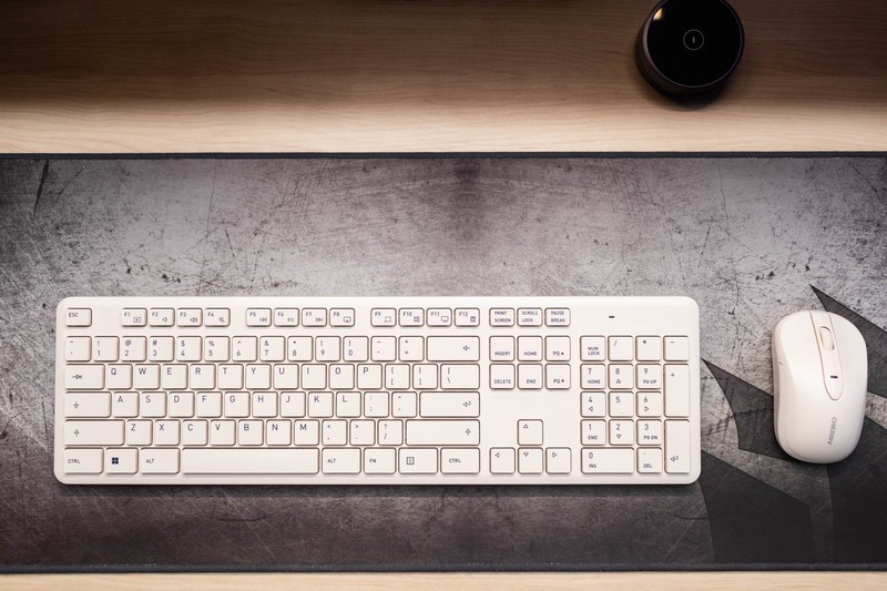 百元左右的大厂无线键鼠，安静优雅的办公神器，樱桃DW2300复古白